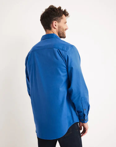 RB Sellars Burton Workshirt – Men’s Half-Button Long Sleeve Midweight Blue