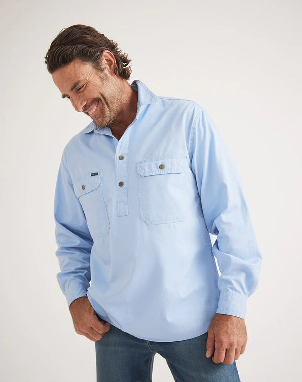 RB Sellars Burton Men's Workshirt - Half Button Long Sleeve Mid